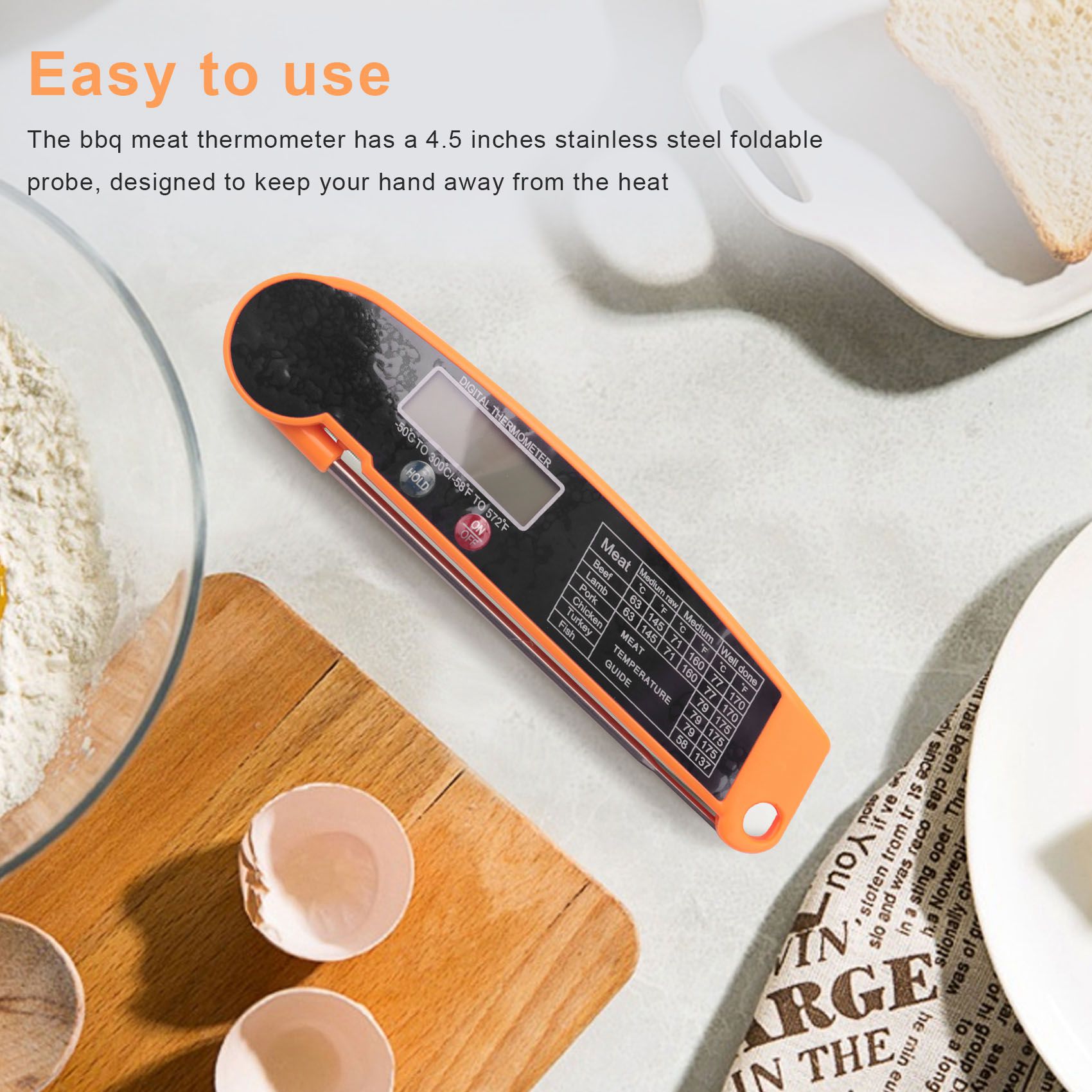 Thermometer Digital - ABMI-Digital Instant Read Meat Thermometer With