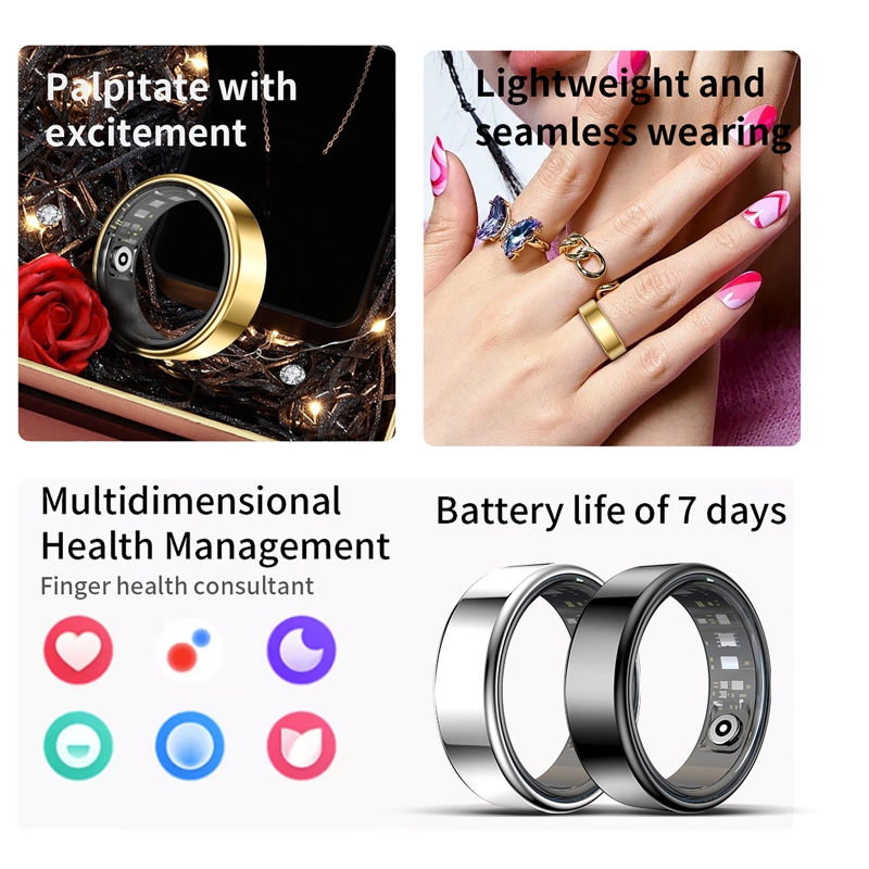 Blood Pressure Monitor - Smart Ring Health Tracker Heart Rate