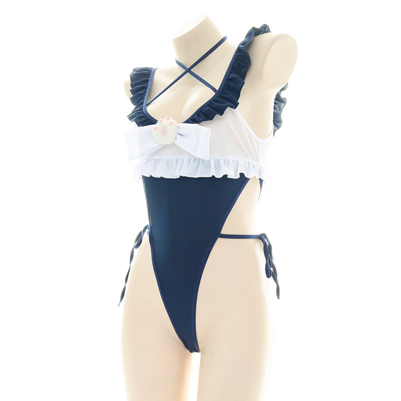 Cute Ruffled Edge One Piece Sw - Bandage 评论和价格