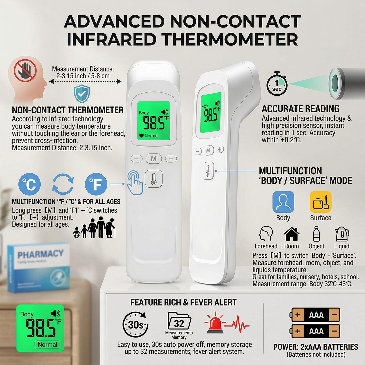Digital Forehead Thermometer E - Pulse Oximeter 评论和价格