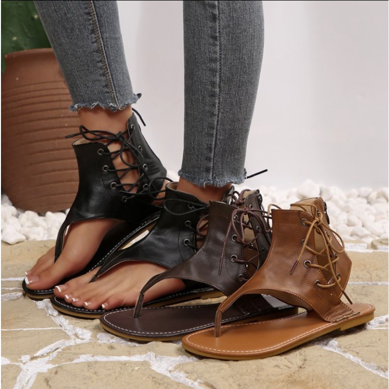 2026 Boho PU Sandals Women Ret - Bandage 评论和价格