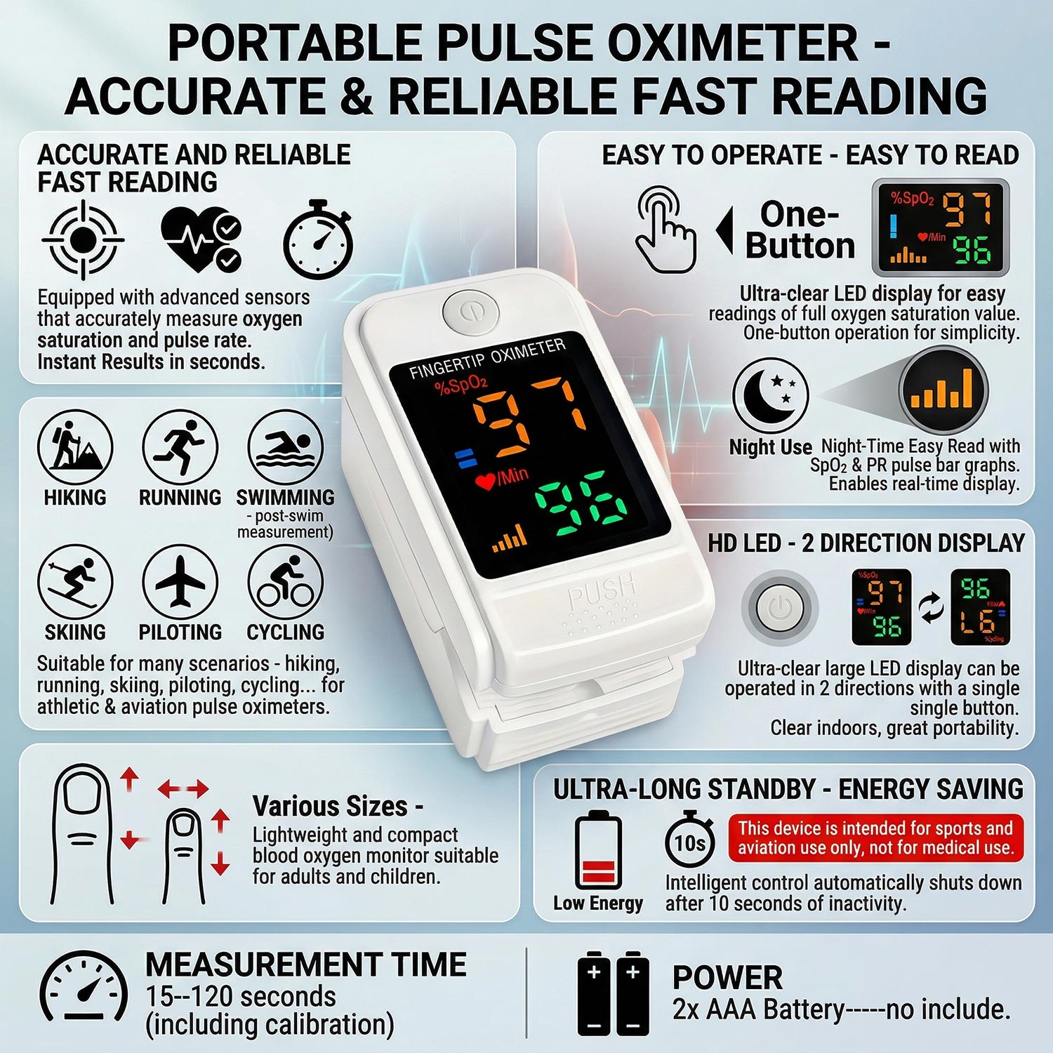2-in-1 Household Infrared Fore - Pulse Oximeter 评论和价格